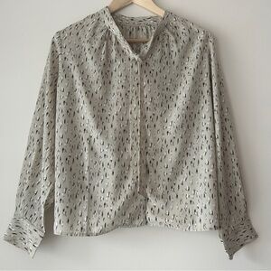 Unique Vintage Cream and Black Blouse